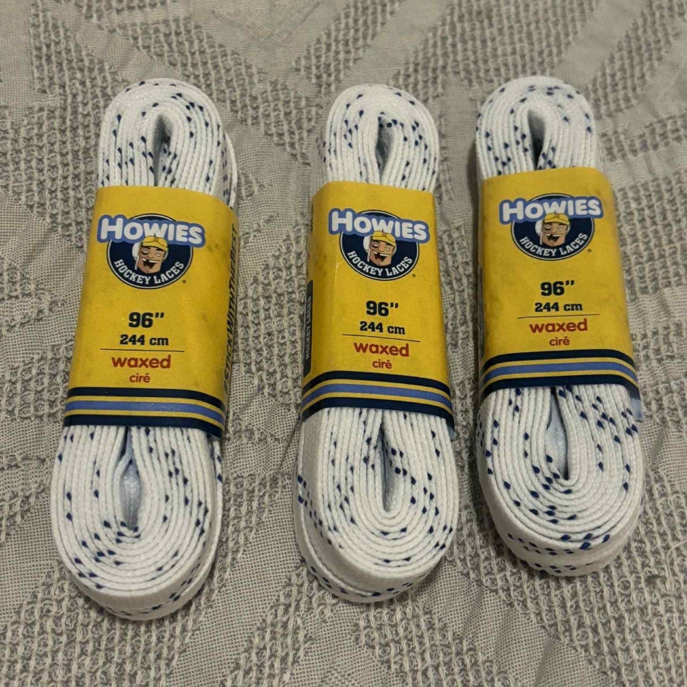 Lot of 3 Pairs Howies Hockey Waxed Laces, Size 96”